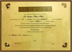 Kisállat sebész szakállatorvosi képesítés — oklevél